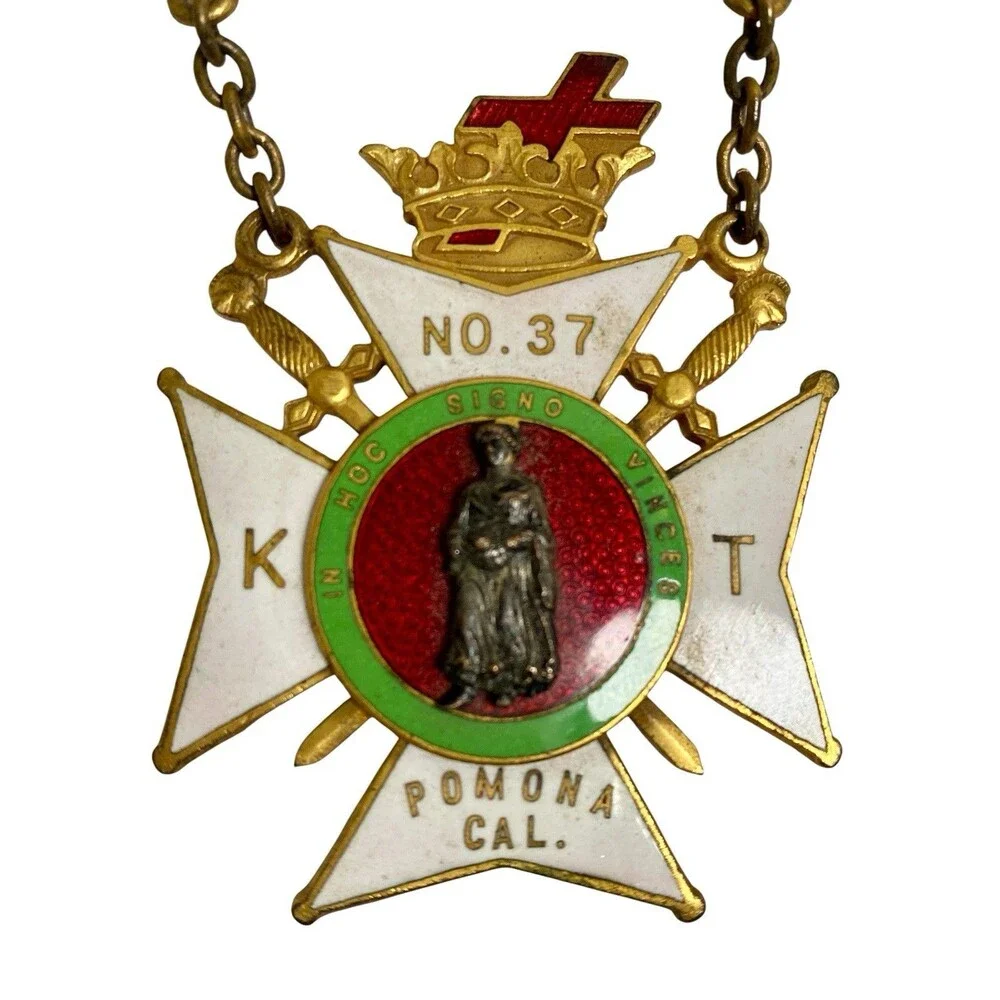 Vintage Masonic Southern CA Commander Pin, No. 37, Pomona, CA Robbin’s Co